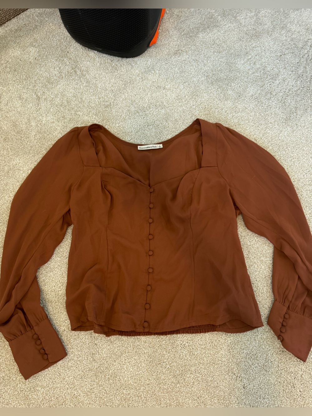 Abercrombie & Fitch Rust Button-Front Blouse